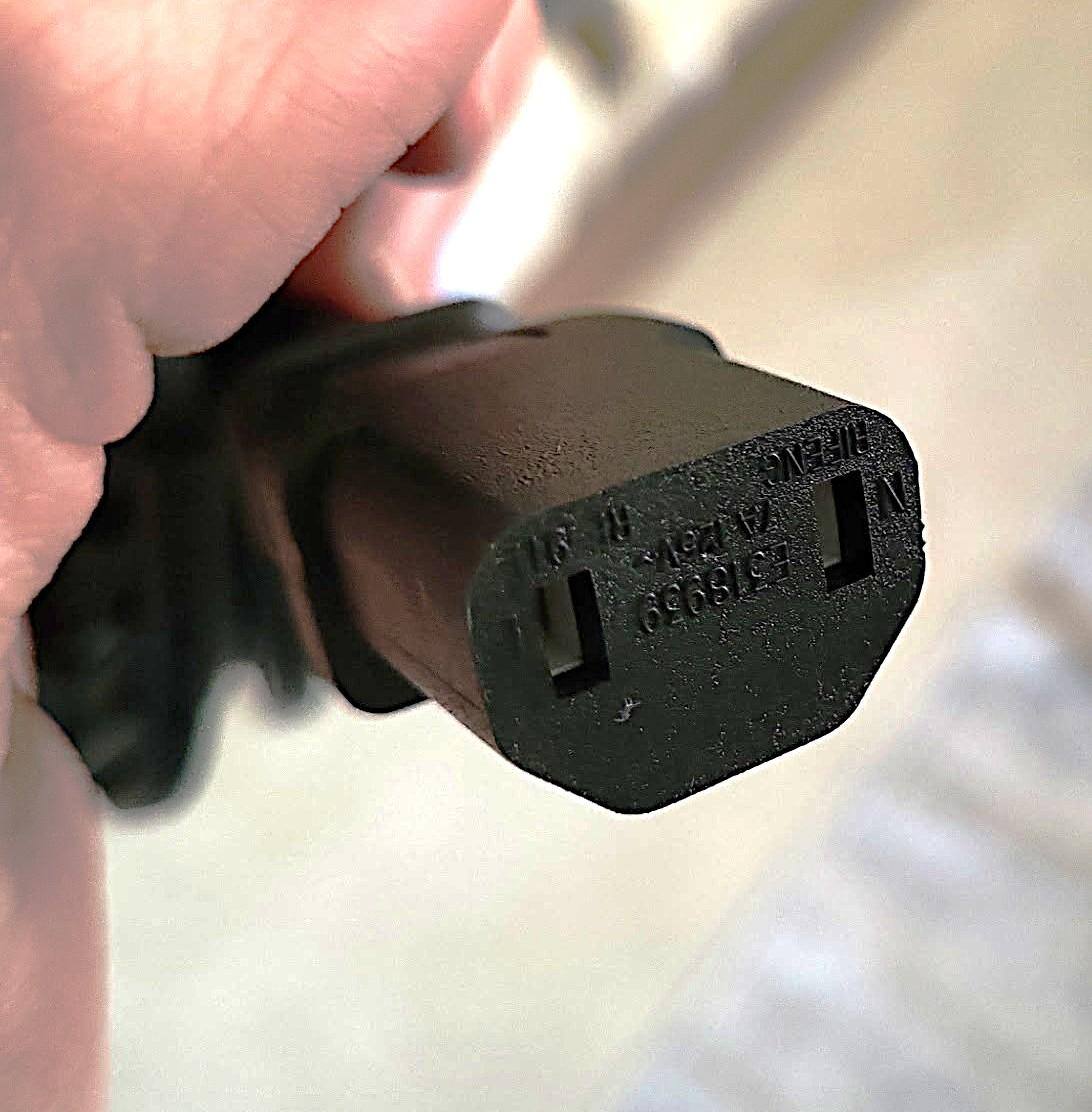 two prong power plug, click to load a larger version