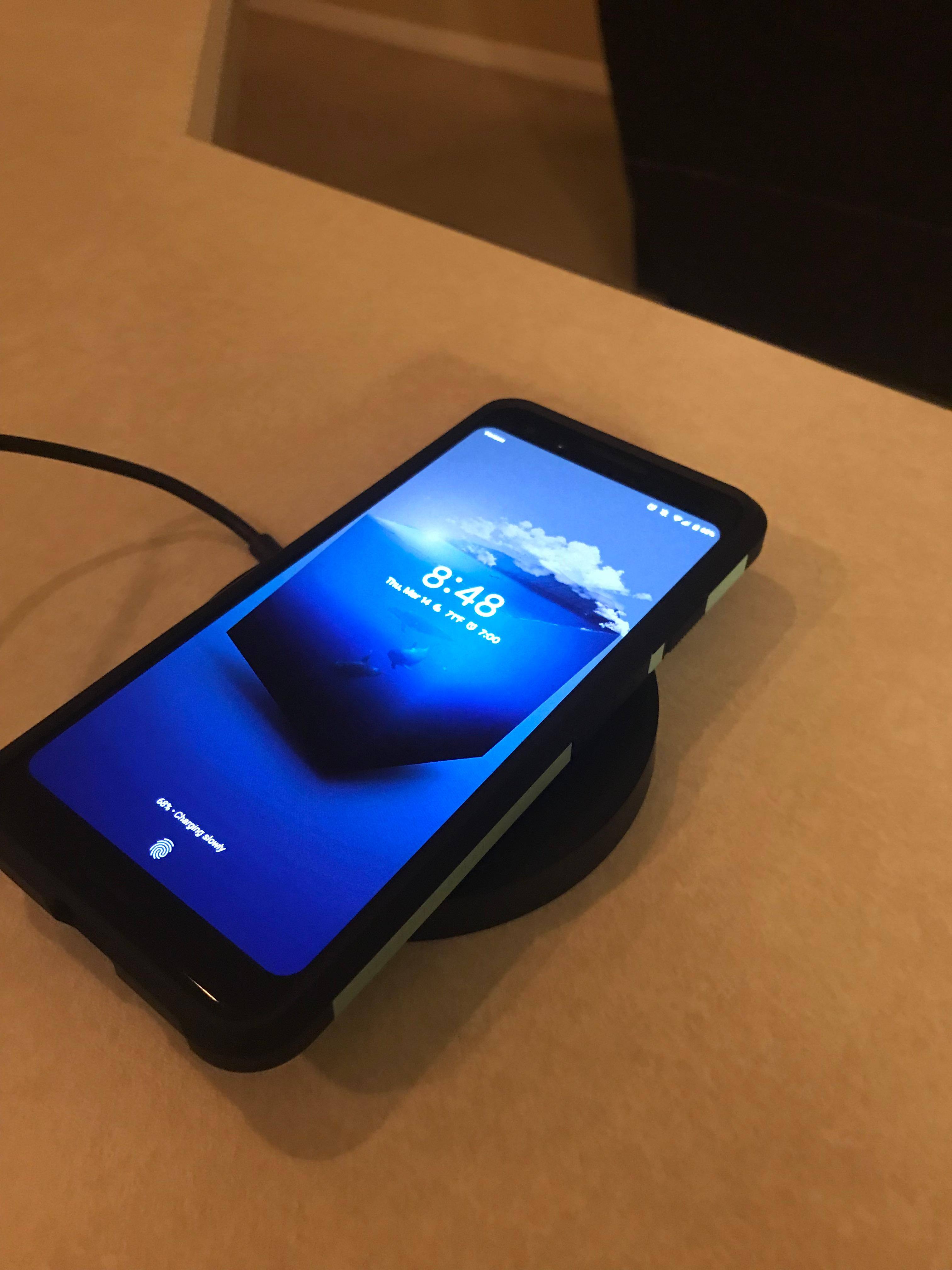 Charging a Google Pixel 3, click to load a larger version