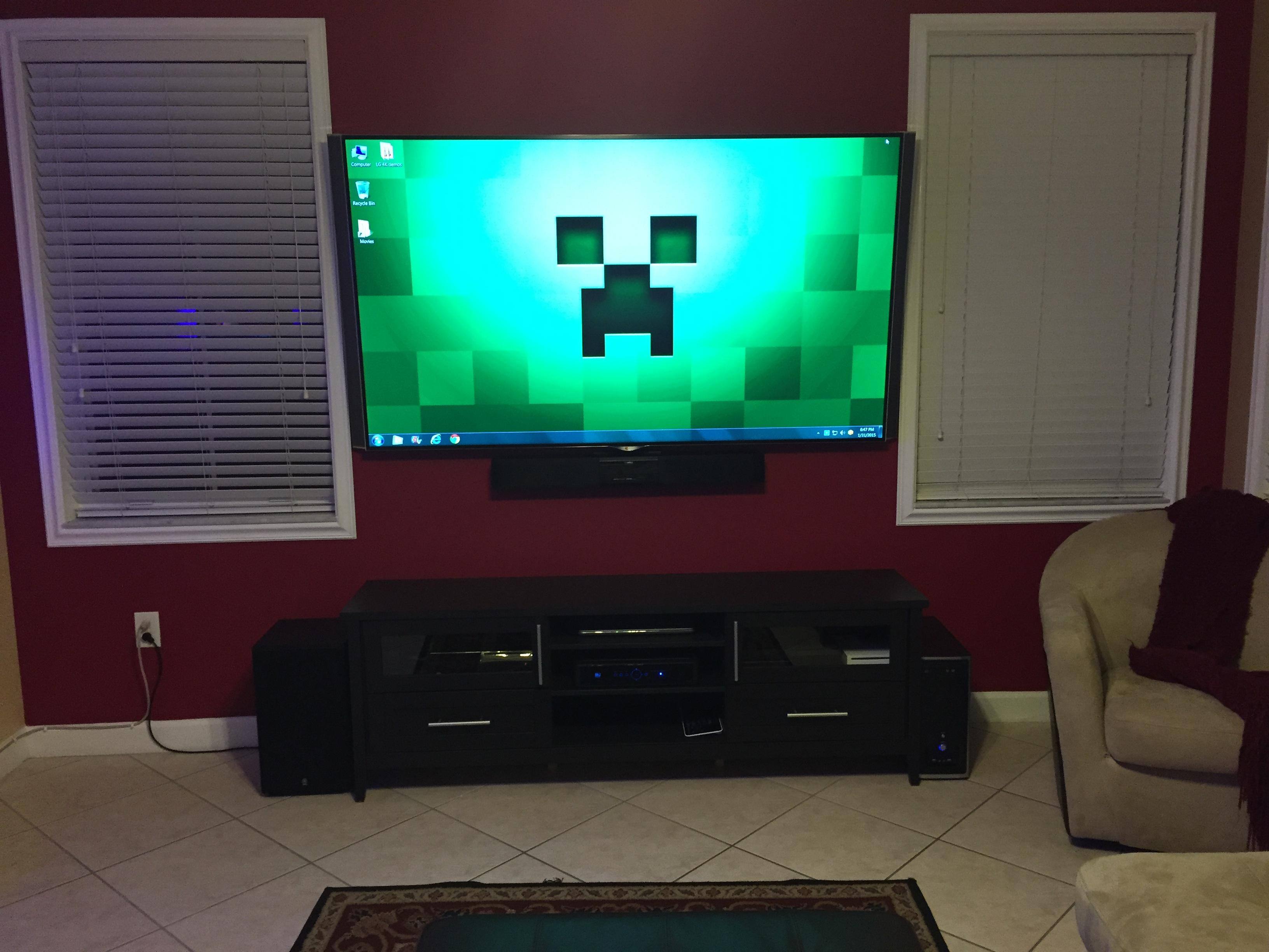 Mounted LG TV, click to load a larger version