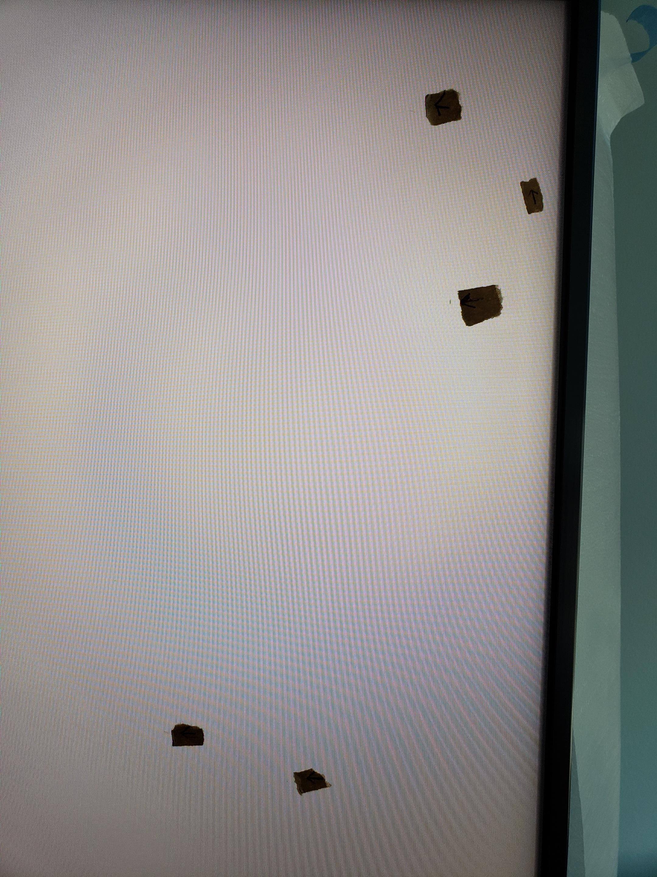 Dust, hairs, debris marked with tape., click to load a larger version