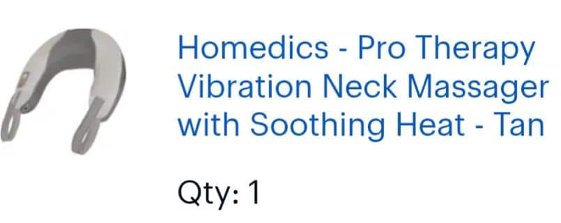 Homedics Pro Therapy Vibration Neck Massager with Soothing Heat Tan  NMSQ-217HJ-TN