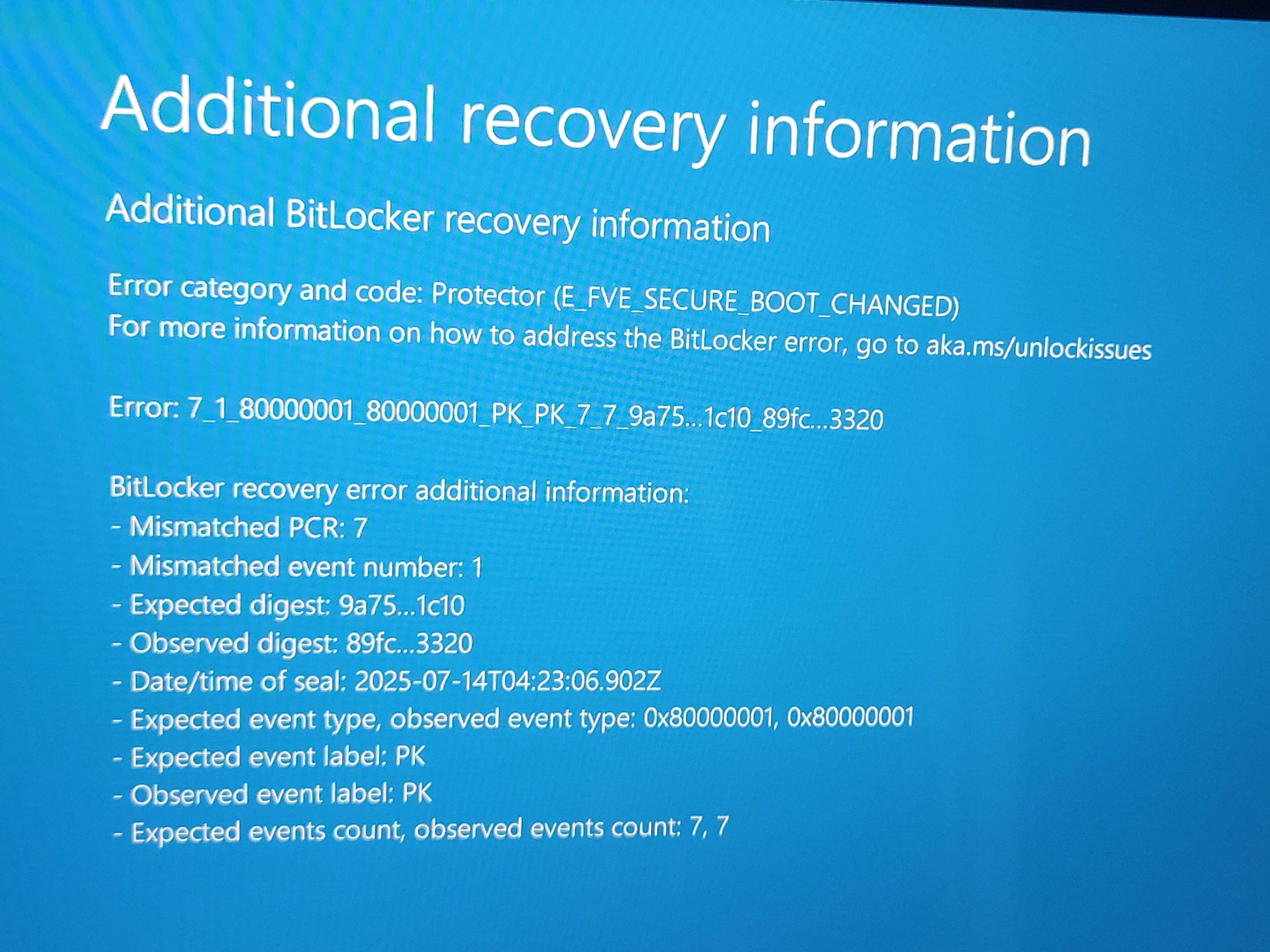 Dell Bitlocker Recovery Screen, click to load a larger version