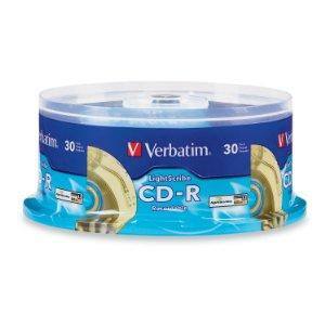 Verbatim - 30-Pack 52x LightScribe CD-R Disc Spindle, click to load a larger version