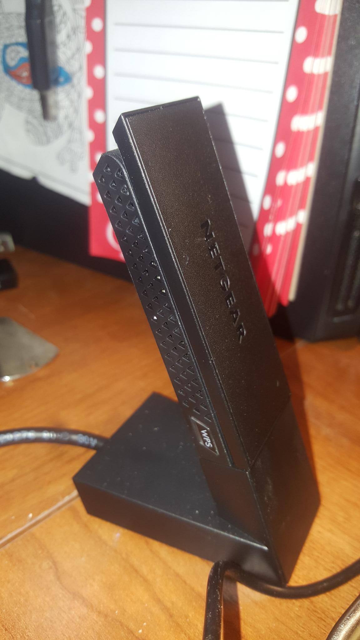 Attached to provided stand, click to load a larger version