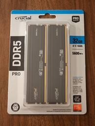 Crucial Pro 32GB (2x16GB) DDR5 5600MHz C46 UDIMM Desktop Crucial Pro 32GB (2x16GB) DDR5 5600MHz C46 UDIMM Desktop
