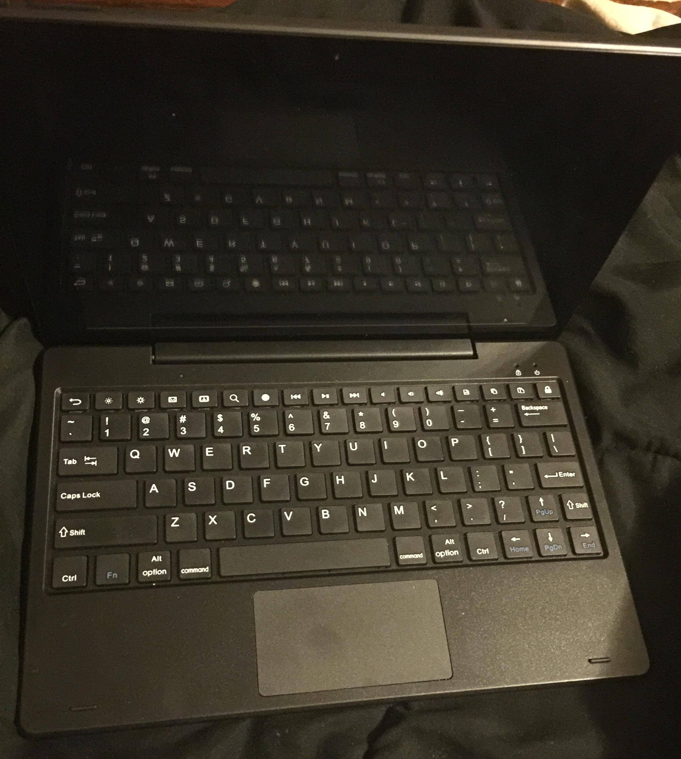 Tablet with attached keyboard, click to load a larger version