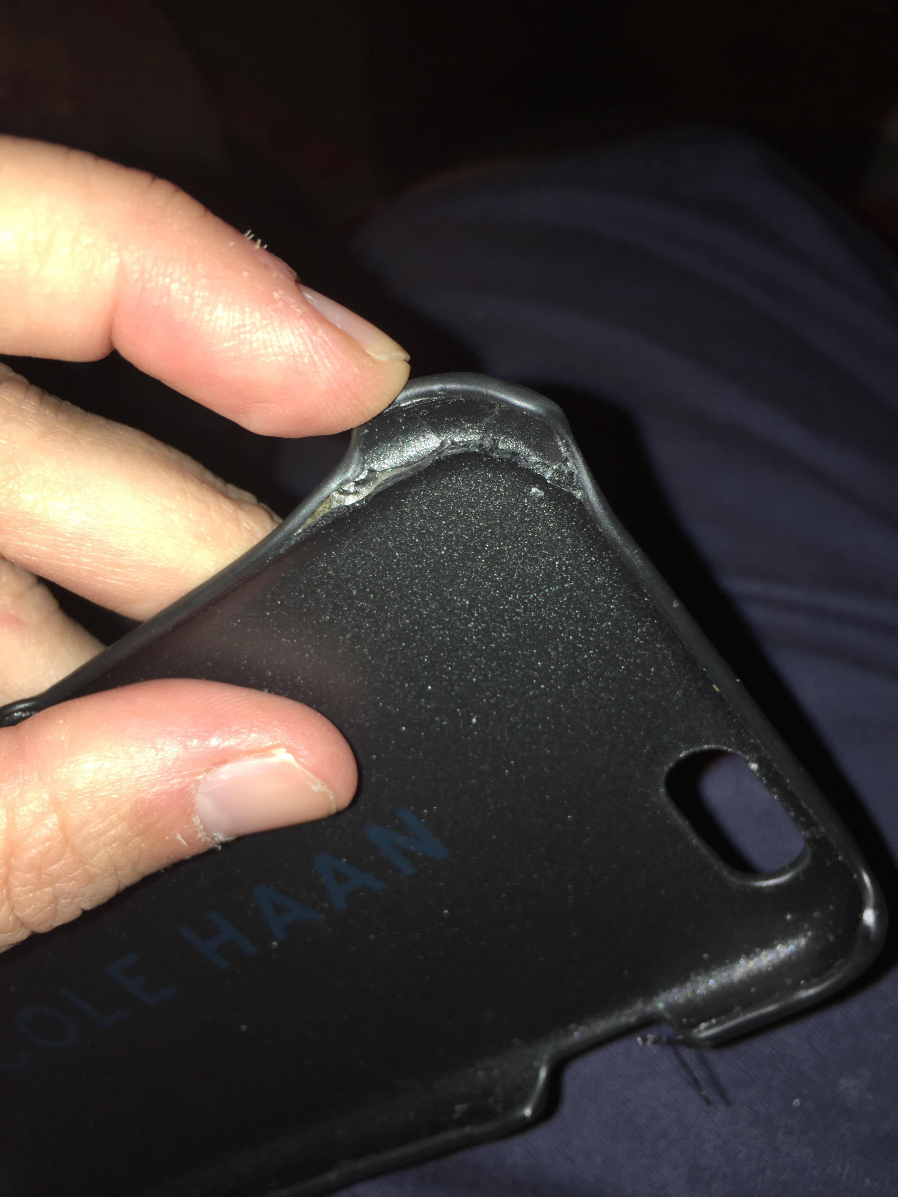 Cracked corner., click to load a larger version