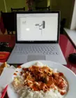 Using solidworks while eating Indian food., click to load a larger version