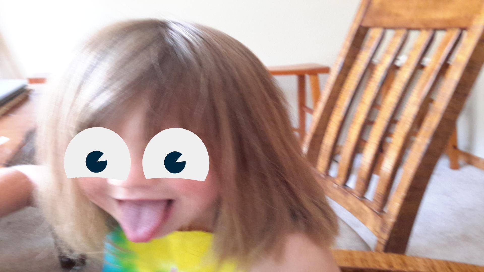 Easy to use for little children! A 7 yr old took photo of sister...and added all by herself!, click to load a larger version