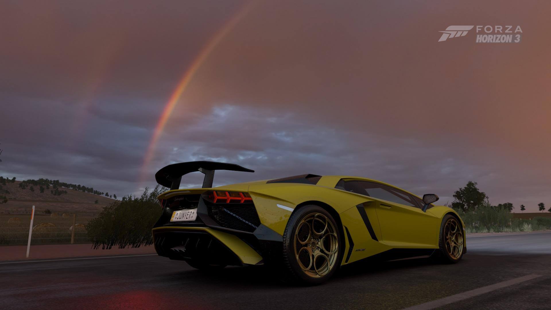 Just a Lambo and a double rainbow., click to load a larger version