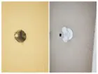 Before and After installation with Recessed light converter kit, click to load a larger version