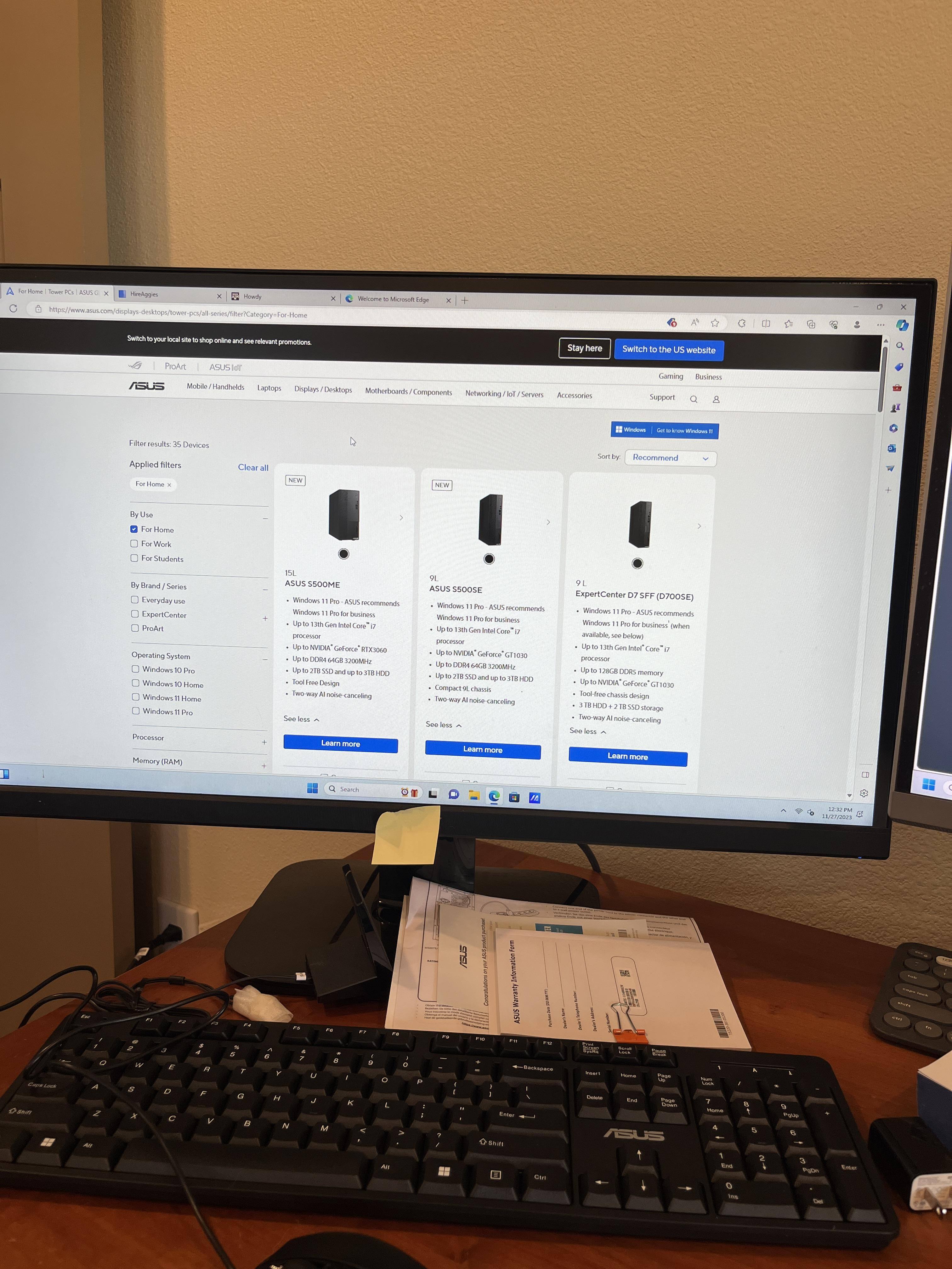 Wired keyboard and mouse, click to load a larger version