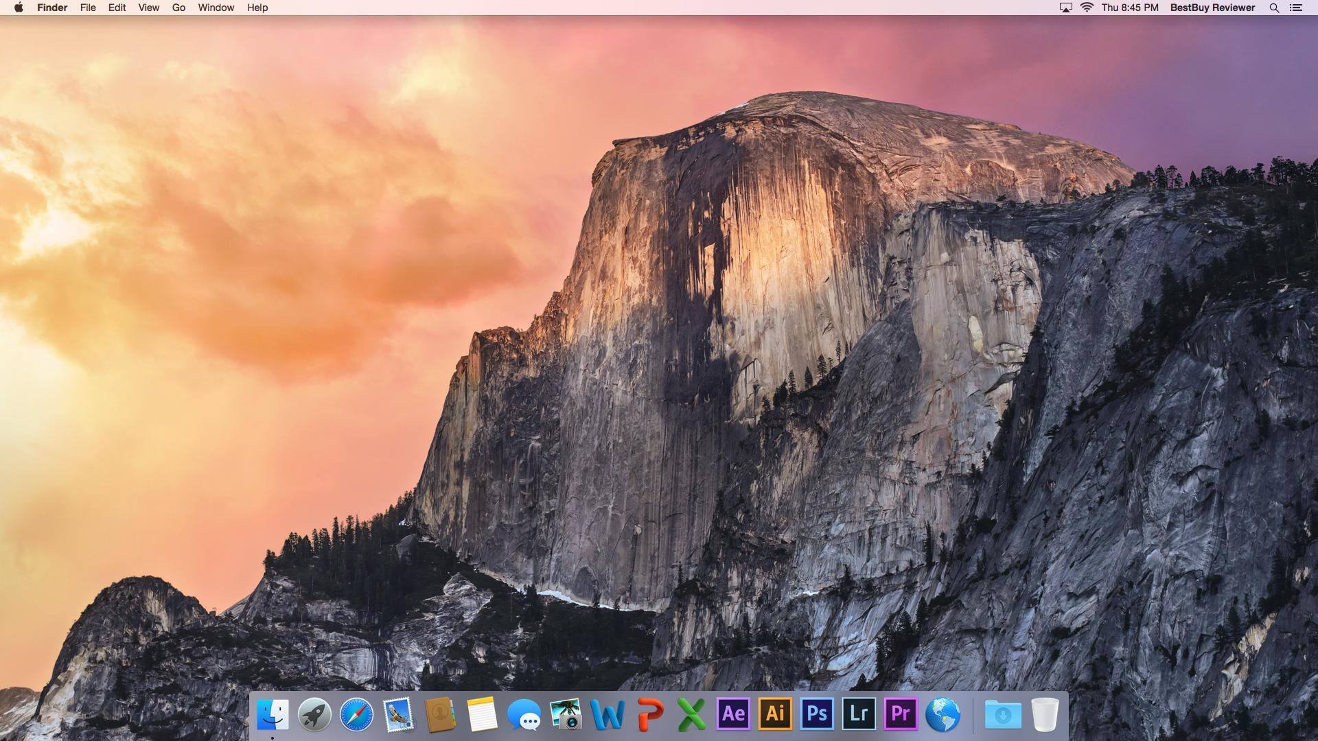 This is the desktop view of OS X Yosemite., click to load a larger version