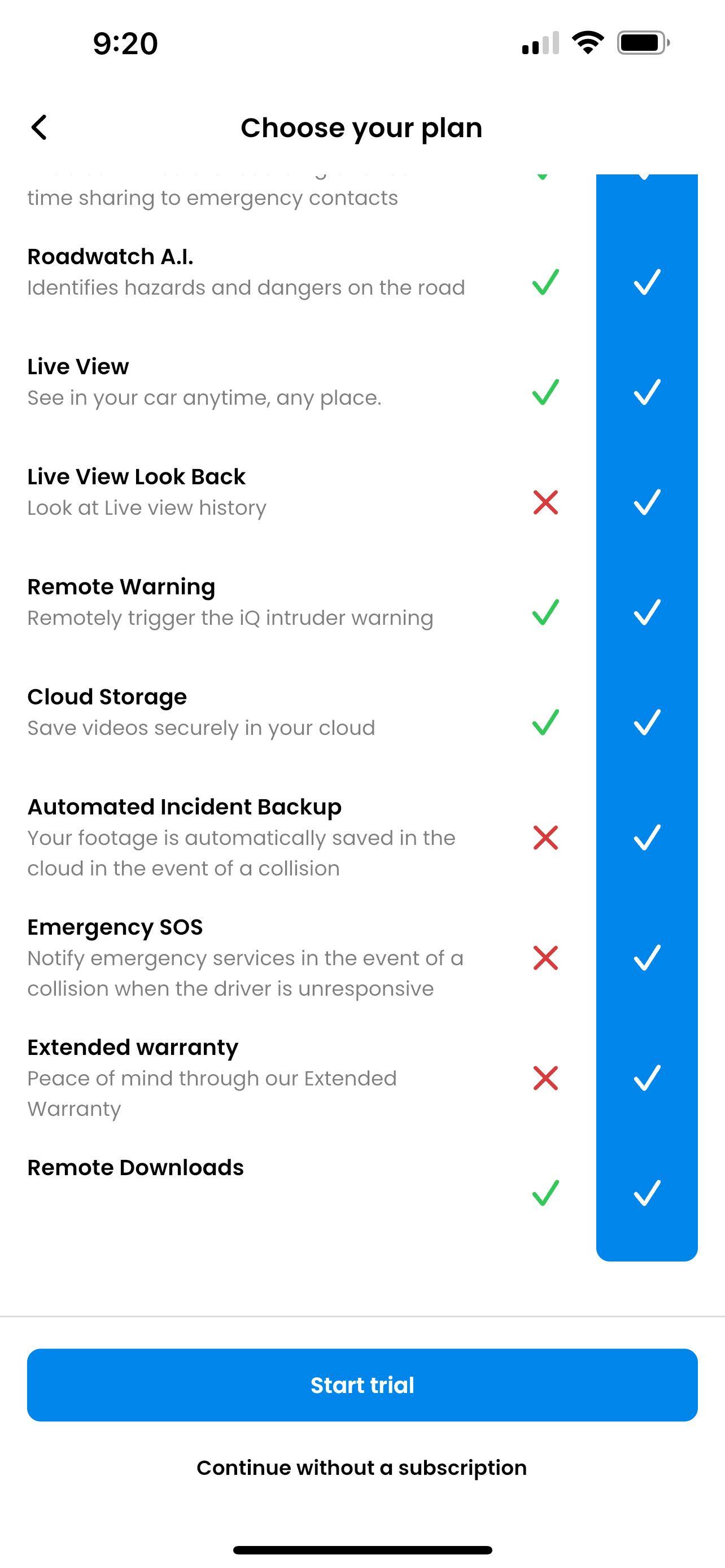 The two plans they offer (the free solo plan listed on the website is not one of these), click to load a larger version