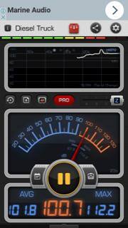 DB meter at two feet from me, click to load a larger version