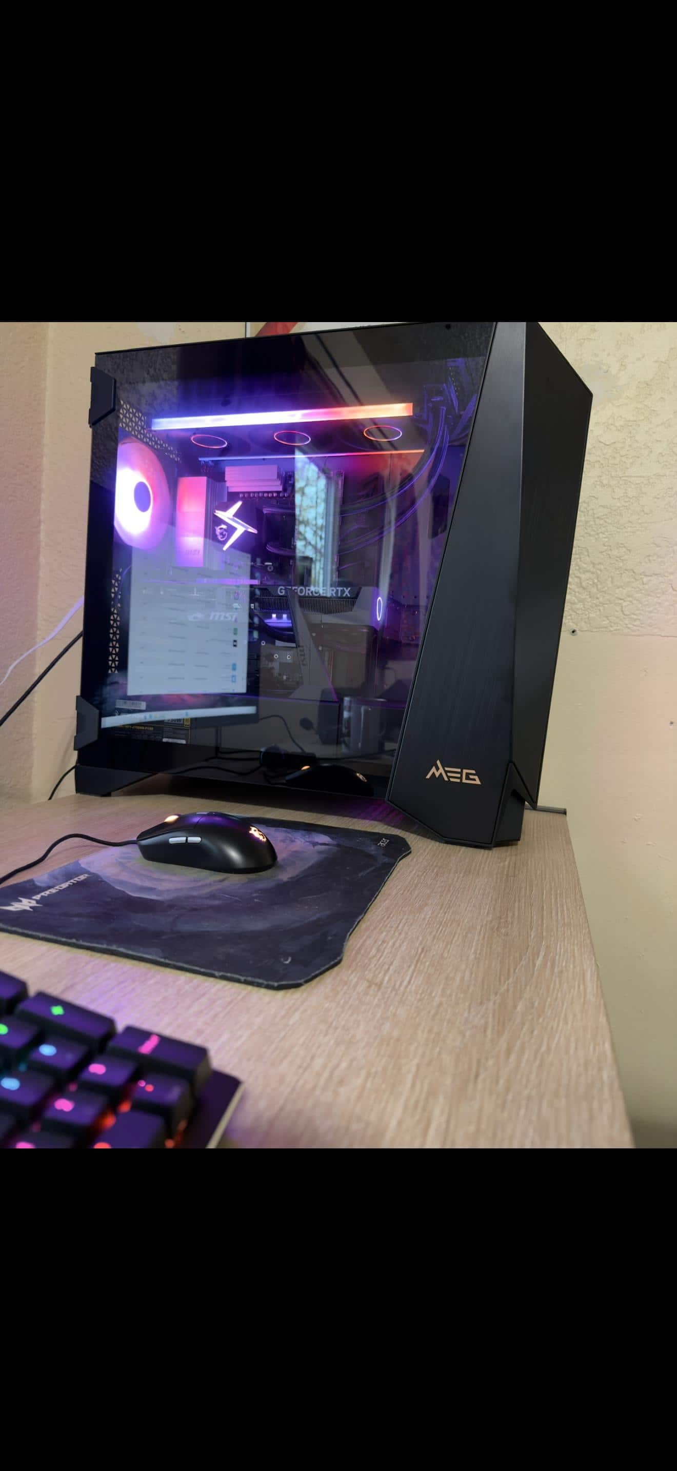 MSI Infinite ZS Gaming Desktop AMD R9 9900X3D 32GB Memory NVIDIA