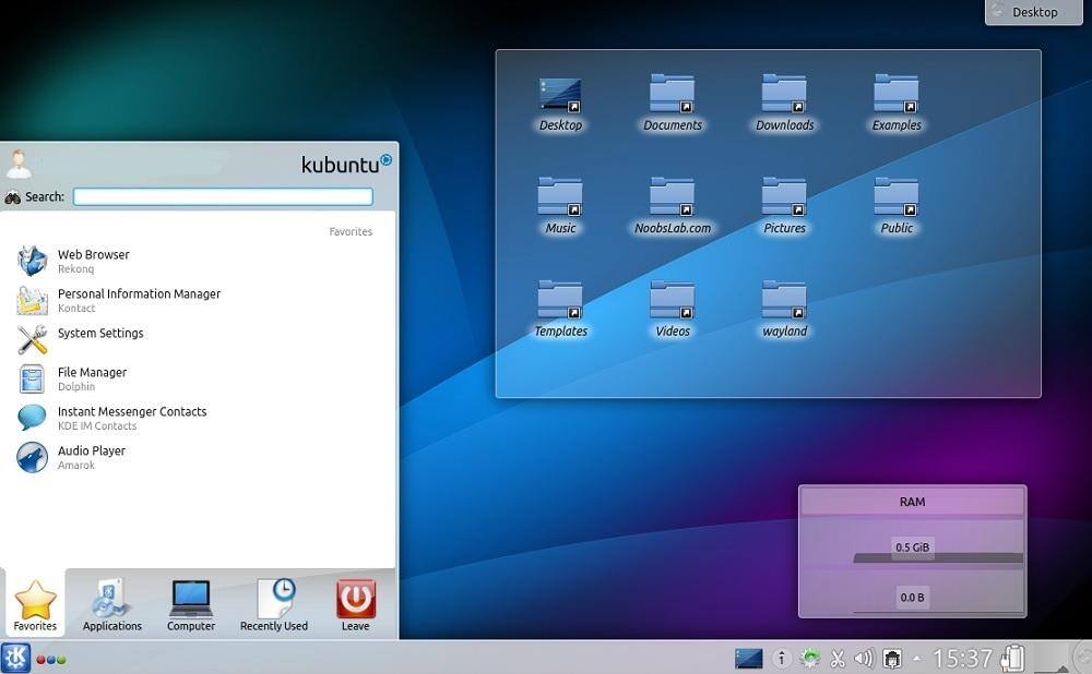 KDE Desktop, click to load a larger version
