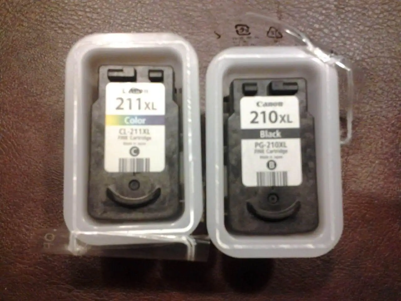 Canon 210 XL & 211 XL ink cartridges, click to load a larger version