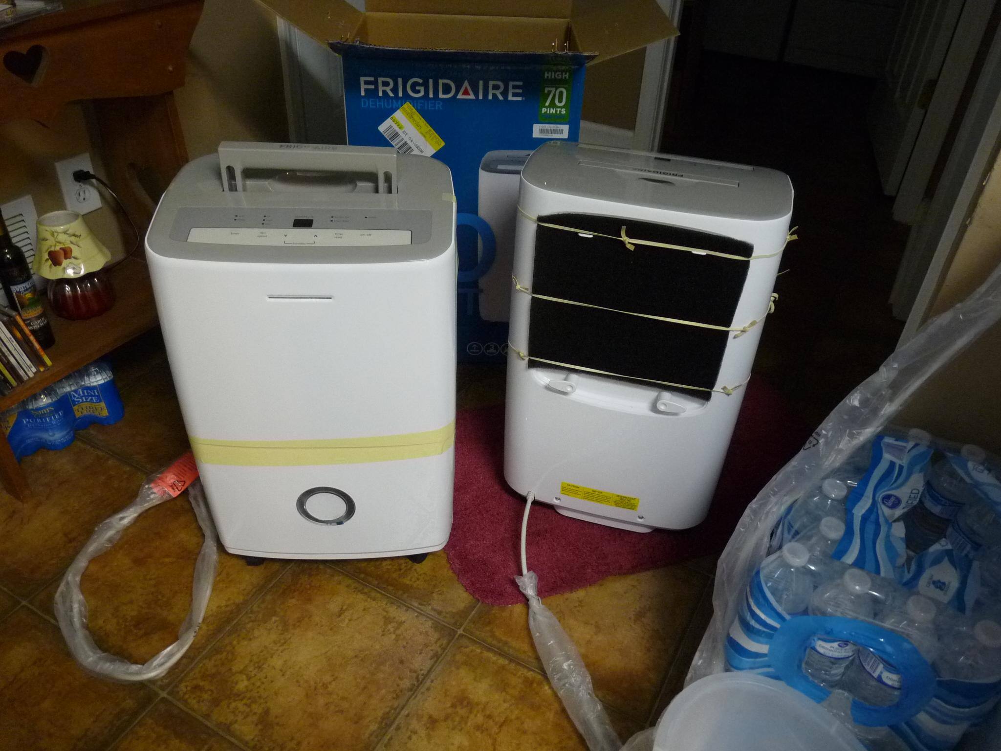 50 pint with extra air filter sitting next to a 70 pint, click to load a larger version