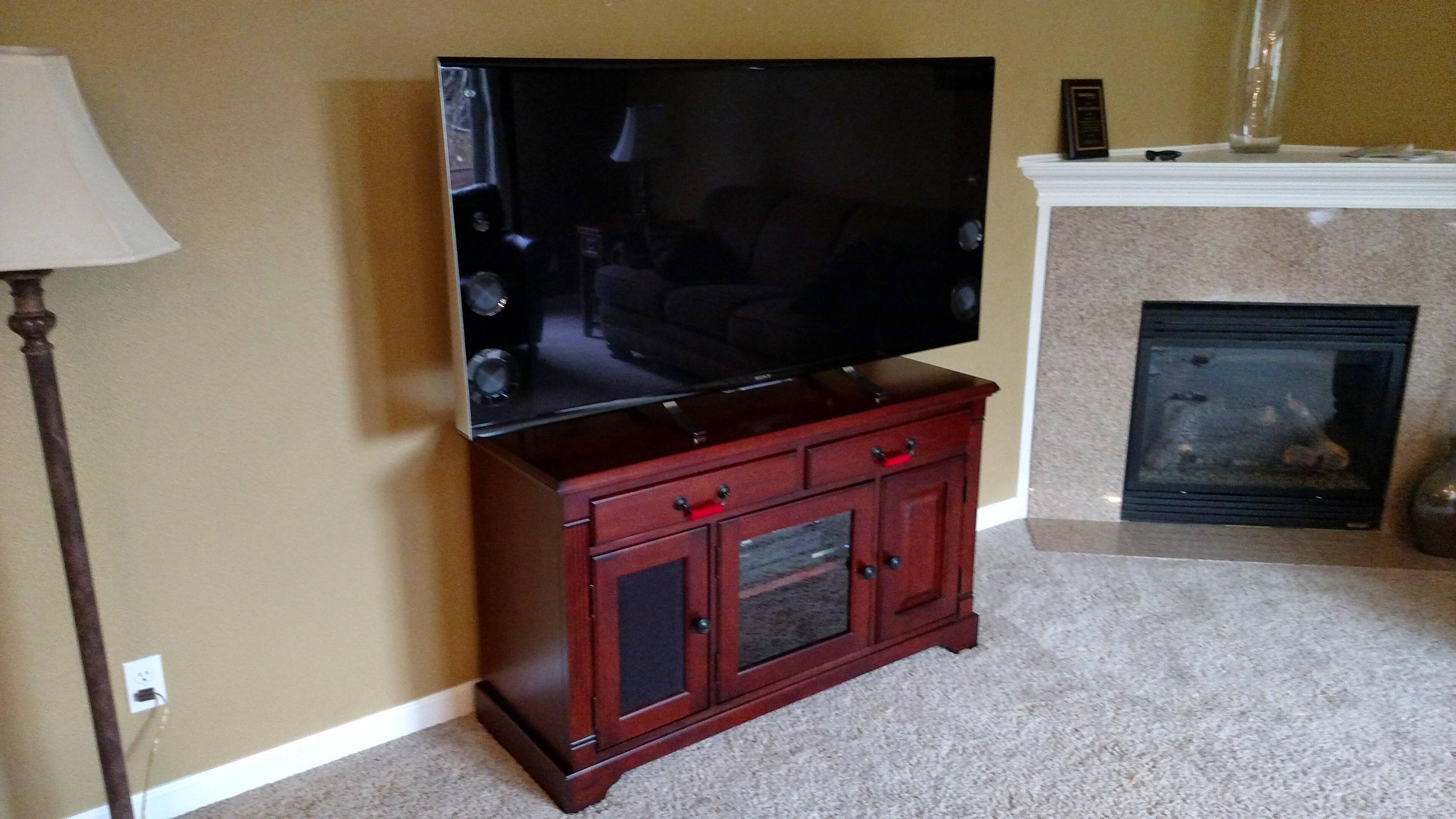 Perched on our old entertainment center, click to load a larger version