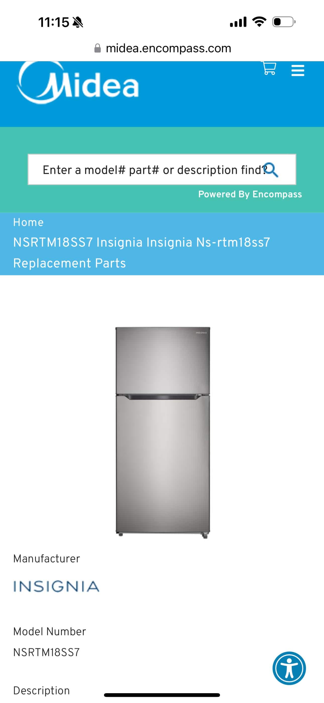 Insignia™ 18 Cu. Ft. Top Freezer Refrigerator Stainless Steel NS