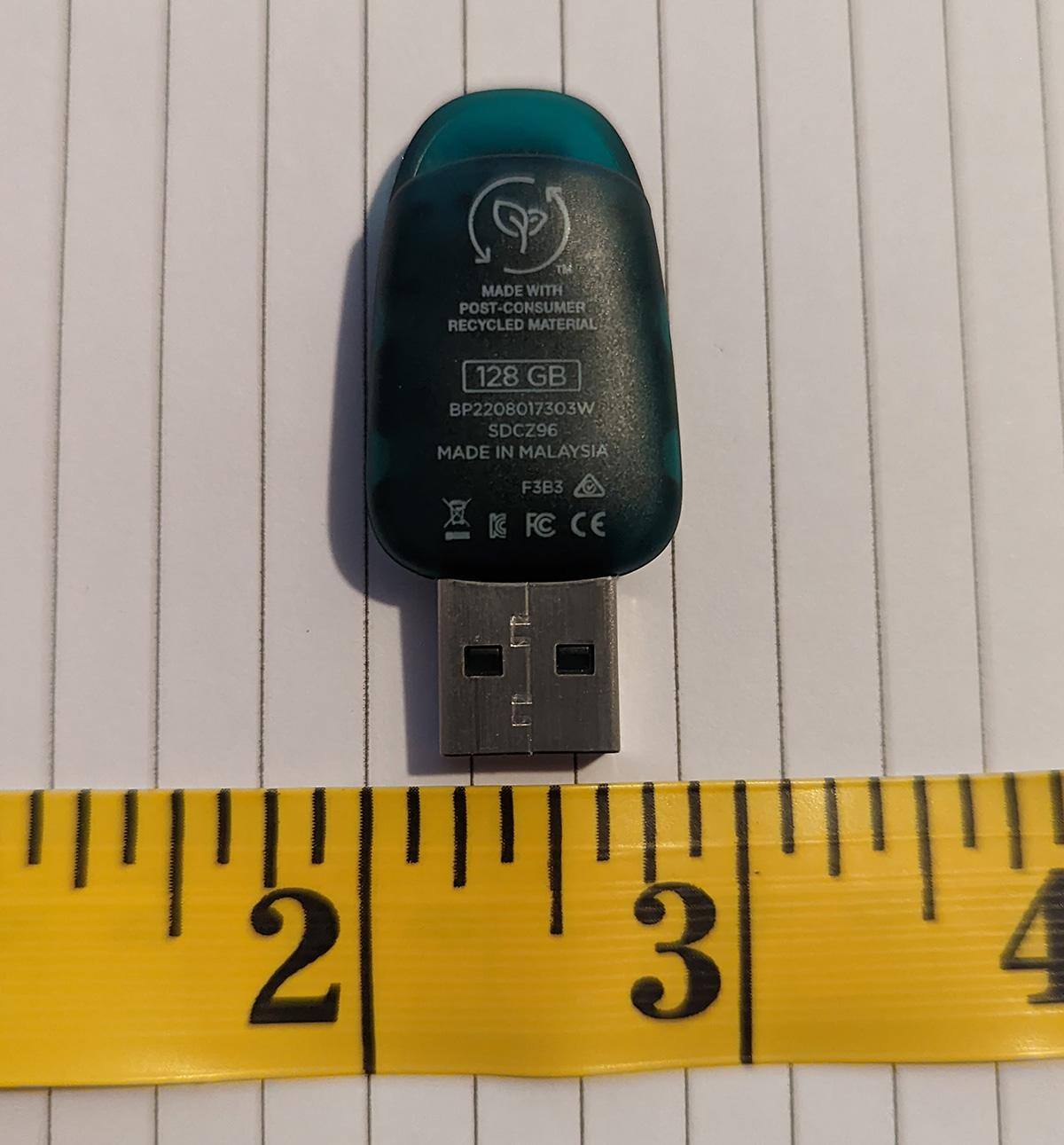 USB width just under 1", click to load a larger version