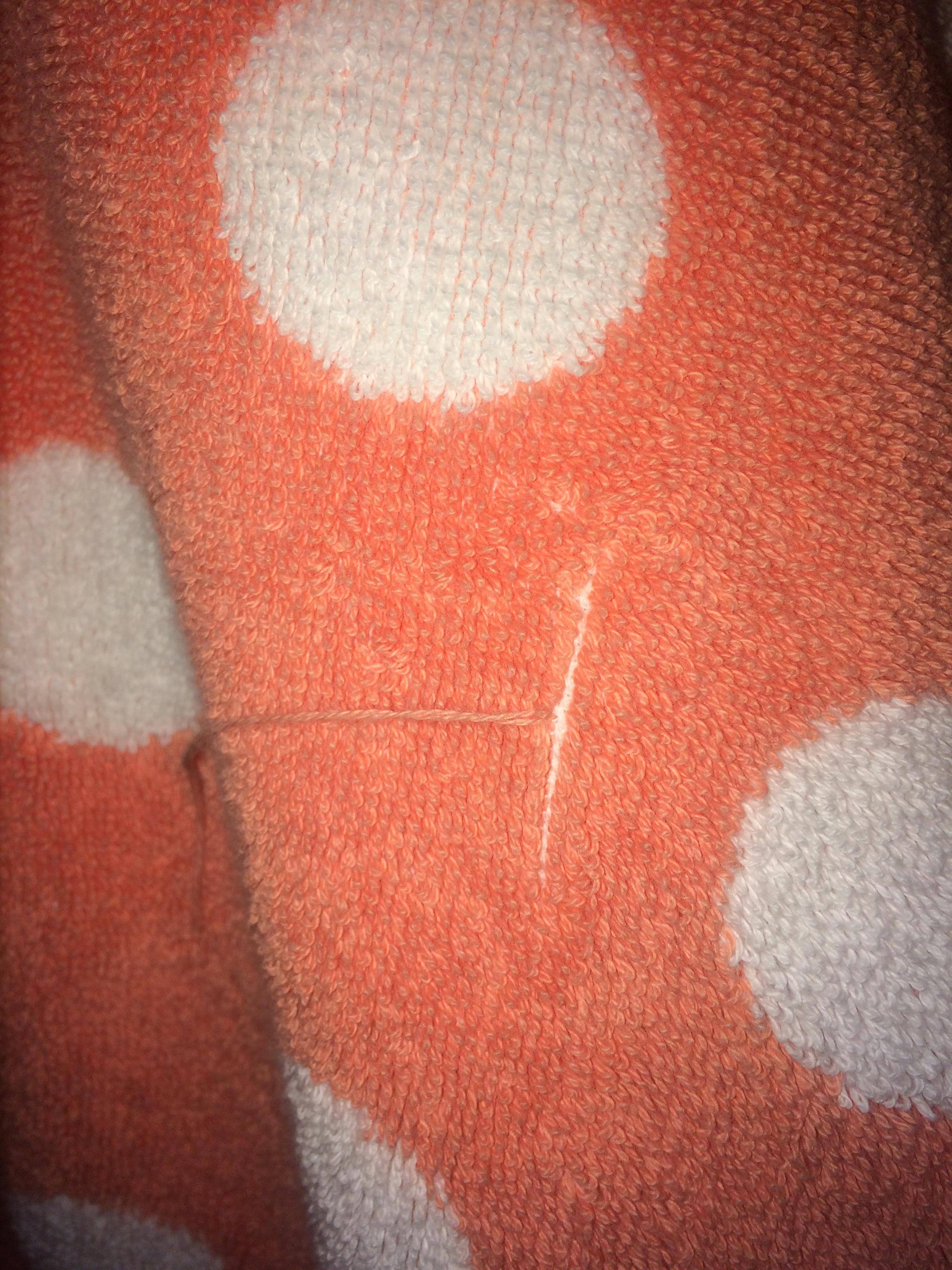 My towels were covered in tears like this., click to load a larger version