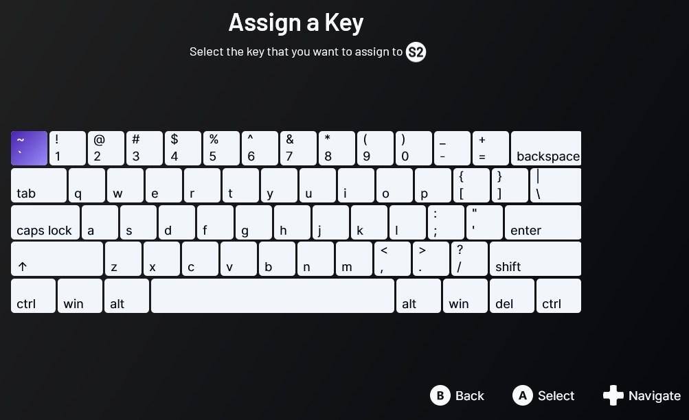 This shows the keyboard keys that can be mapped to the six extra "Shortcut" buttons, S1 thought S6.  The keyboard keys cannot be mapped to standard game controller buttons., click to load a larger version