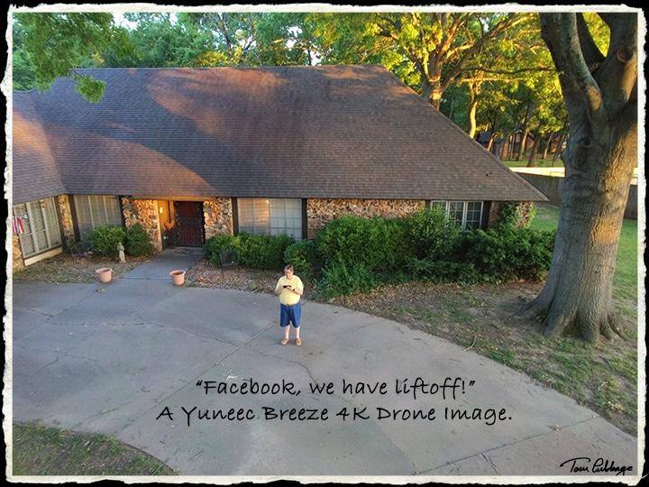 An early selfie test flight., click to load a larger version