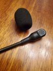 Close up of detachable mic and removable foam cover. Note the tiny mic symbol to remind you which is the end that records., click to load a larger version