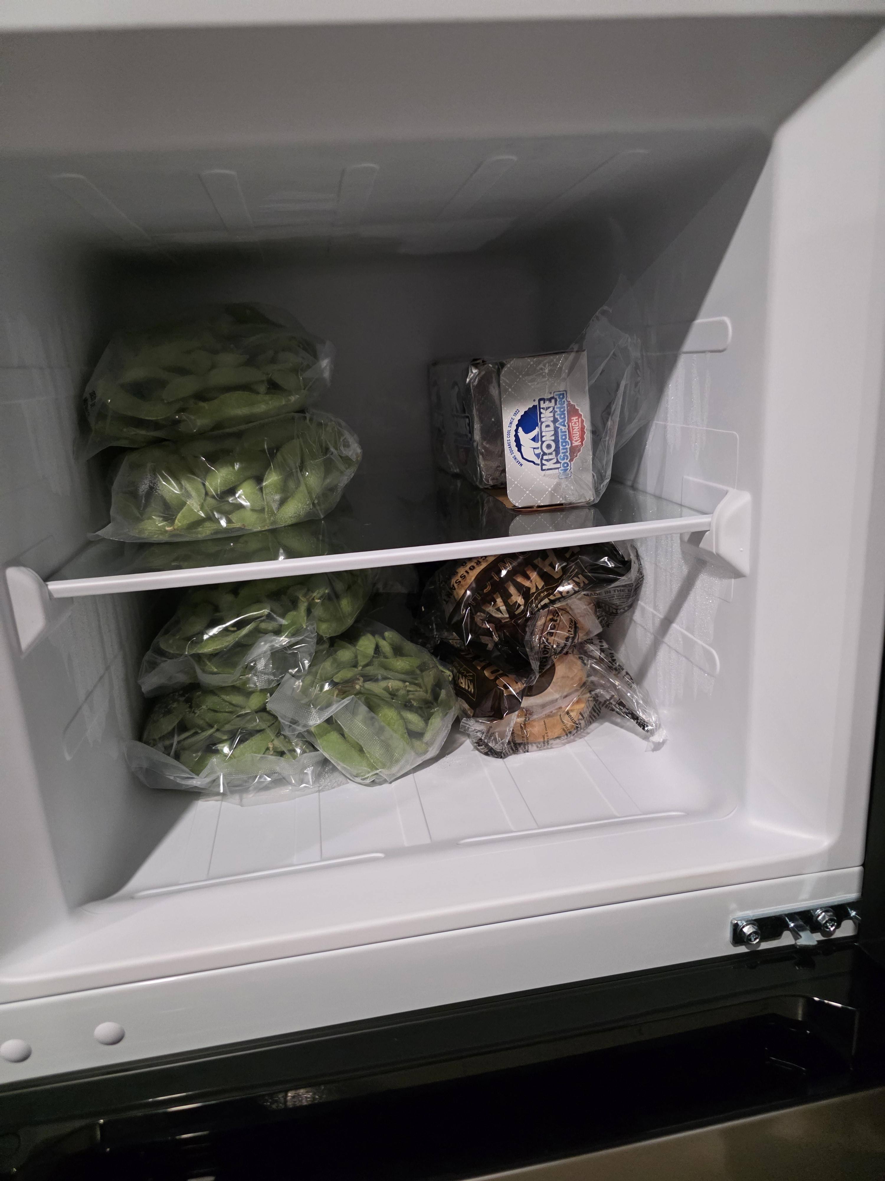 Freezer with removable glass shelf, click to load a larger version