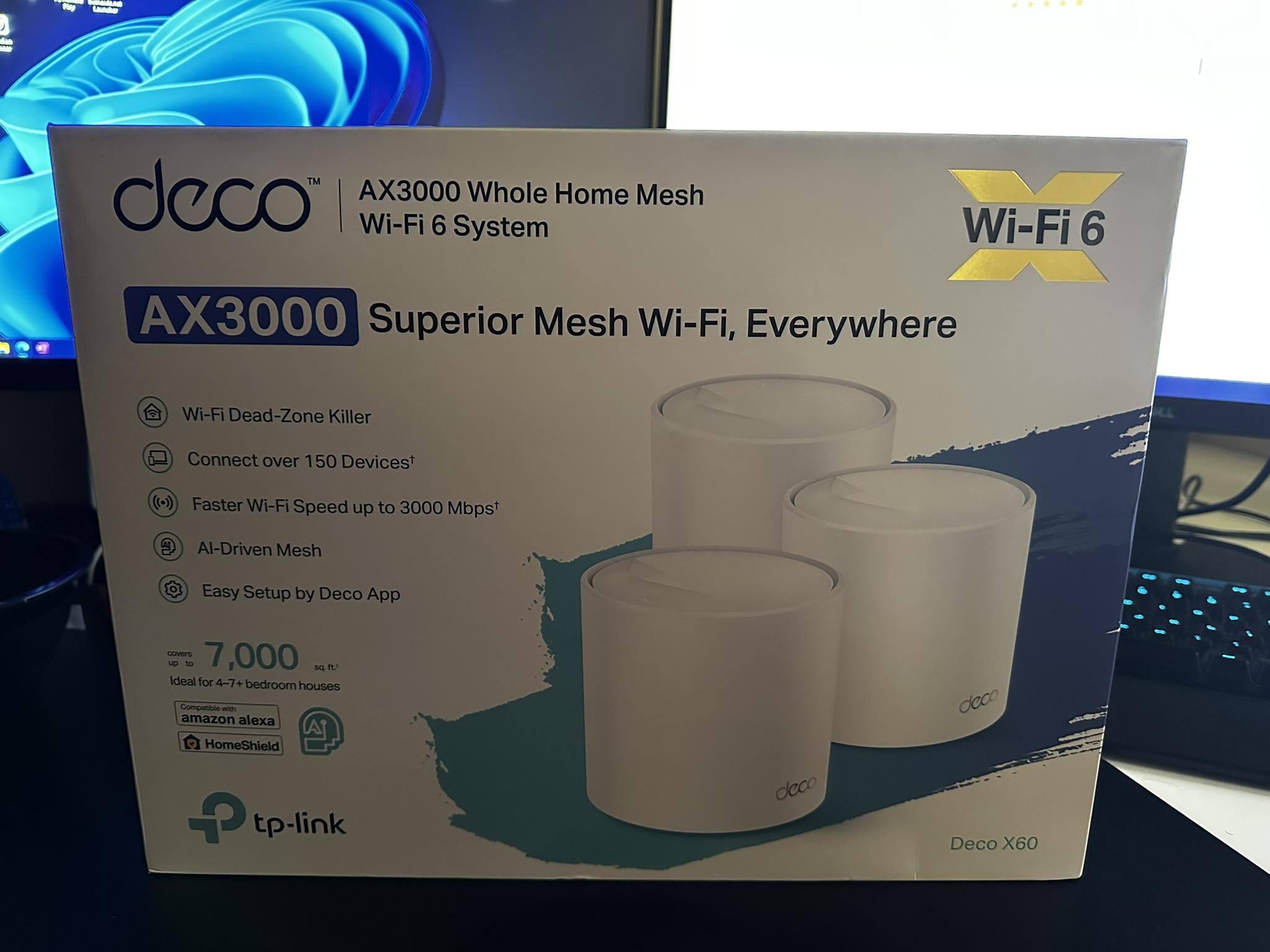 TP Link Deco AX3000 (3 pack) Dual Band Whole Home Mesh Wi Fi 6