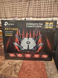 TP Link Archer AX11000 Tri Band Wi Fi 6 Router Black/Red TP Link Archer AX11000 Tri Band Wi Fi 6 Router Black/Red