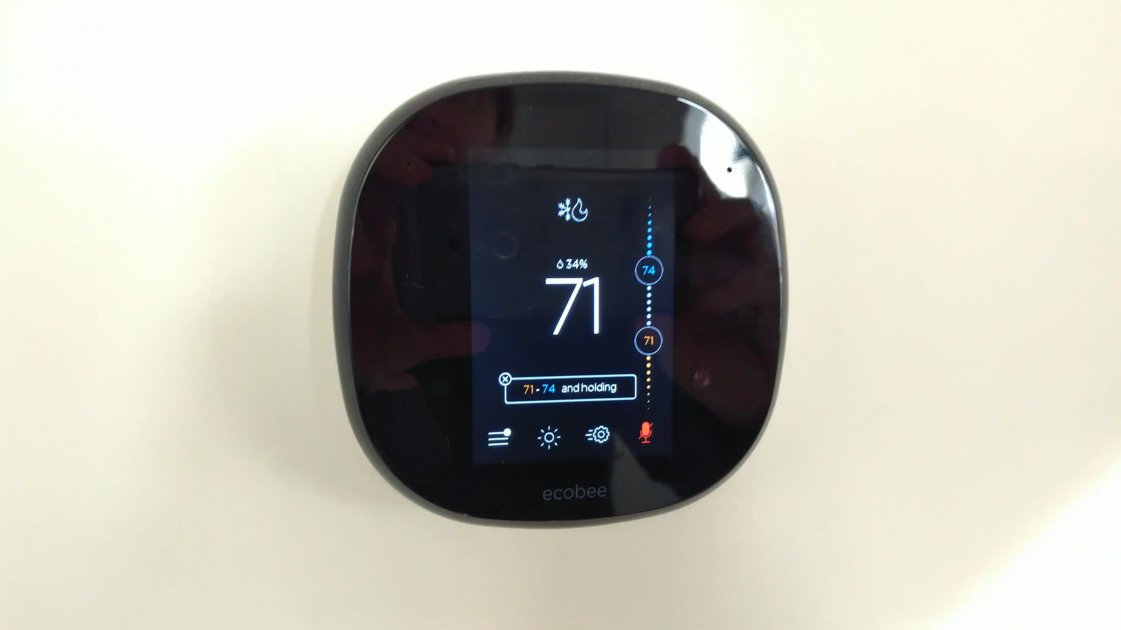 main floor Ecobee 4 thermostat, click to load a larger version