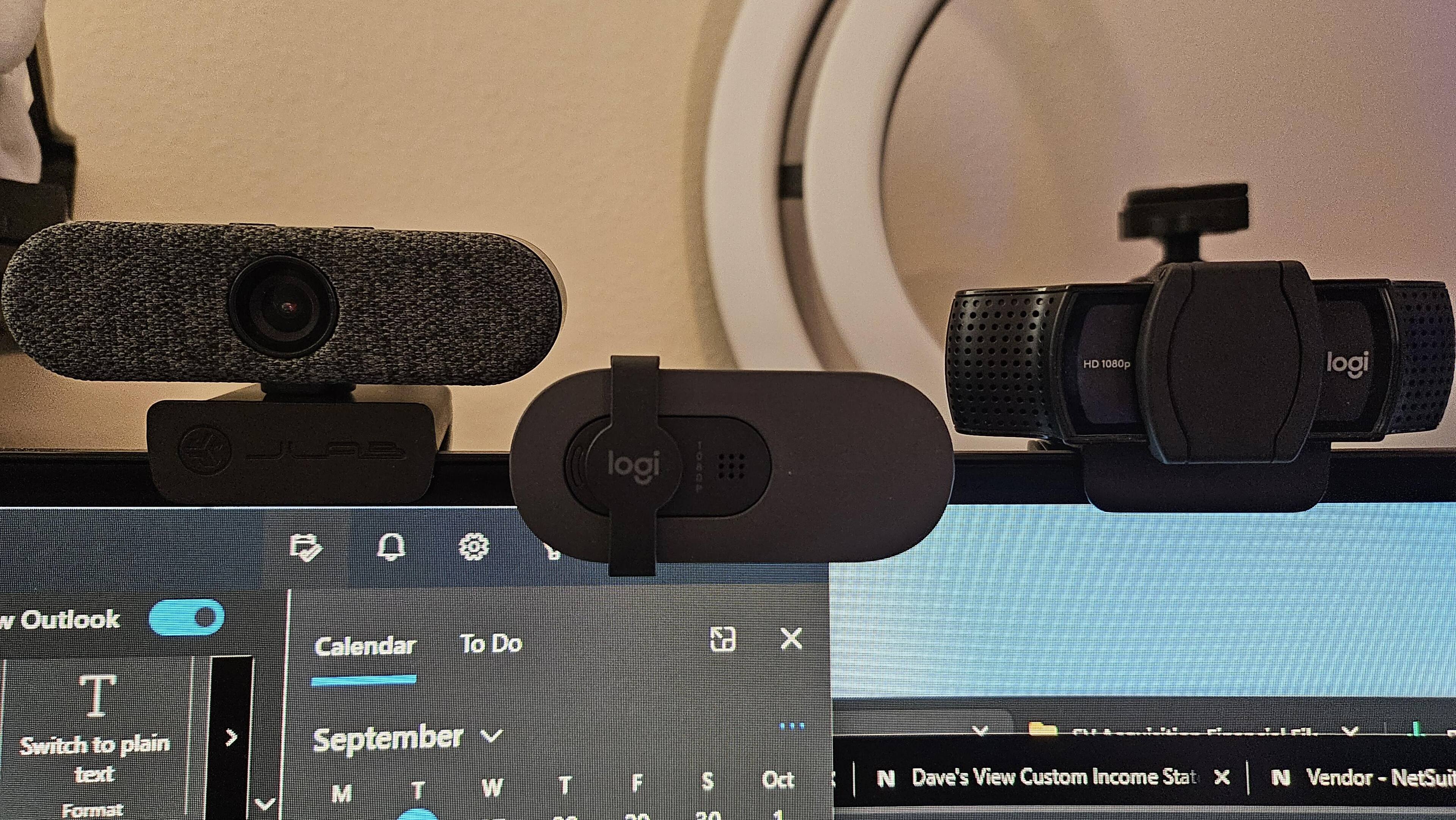 Comparison of size, mounting, and build of different webcams., click to load a larger version