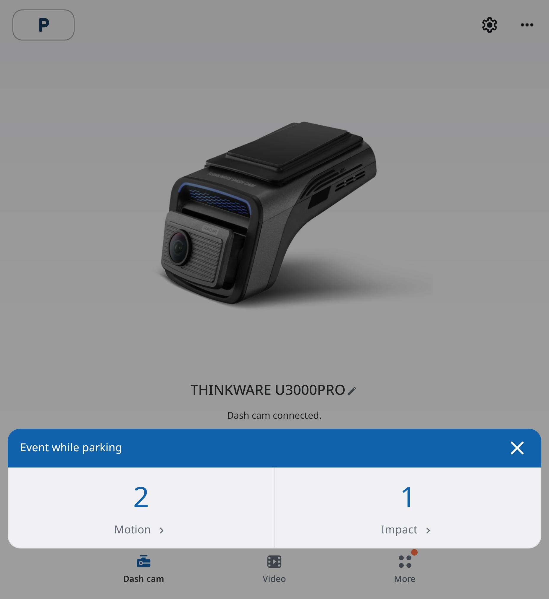 Dashboard of events/recordings, click to load a larger version