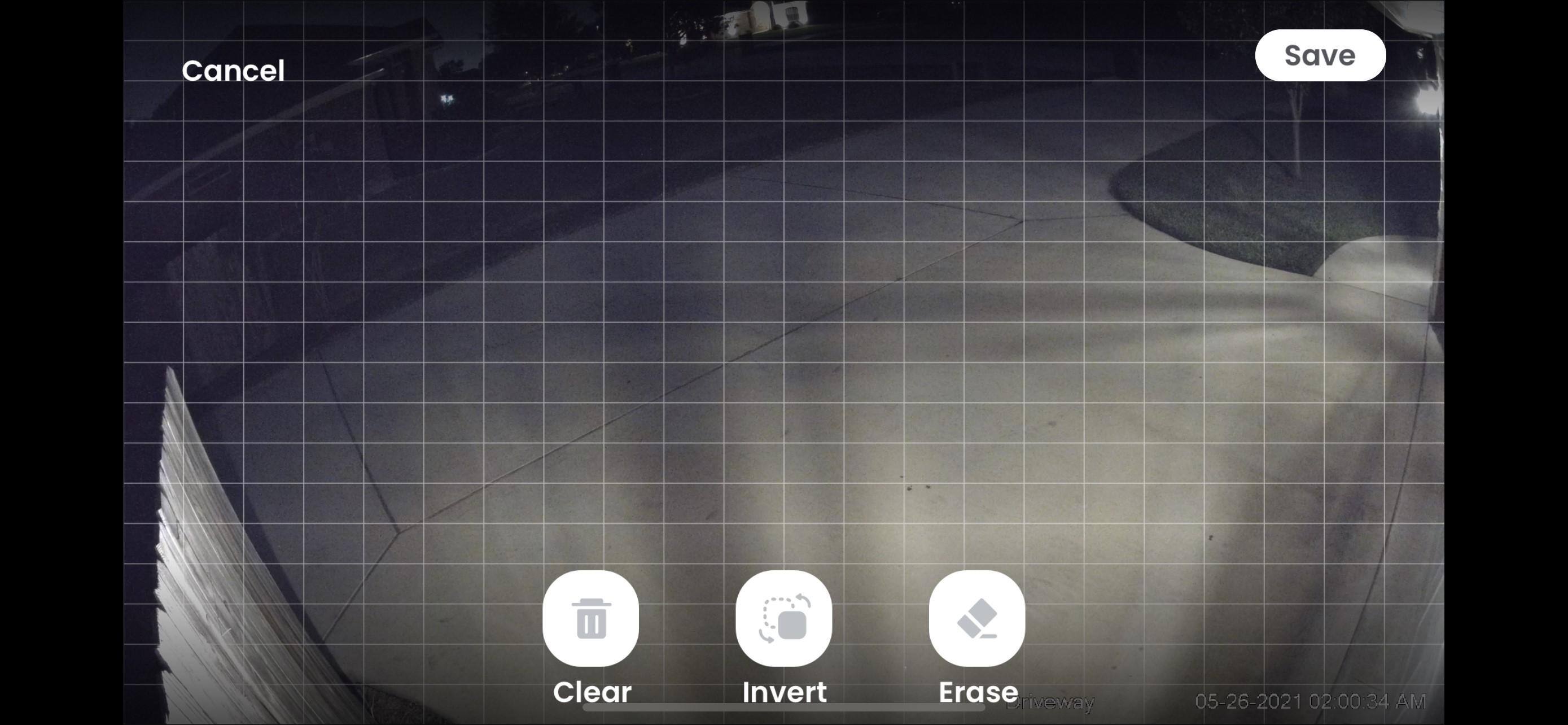 Motion zones within app showing no way to separate AI, click to load a larger version