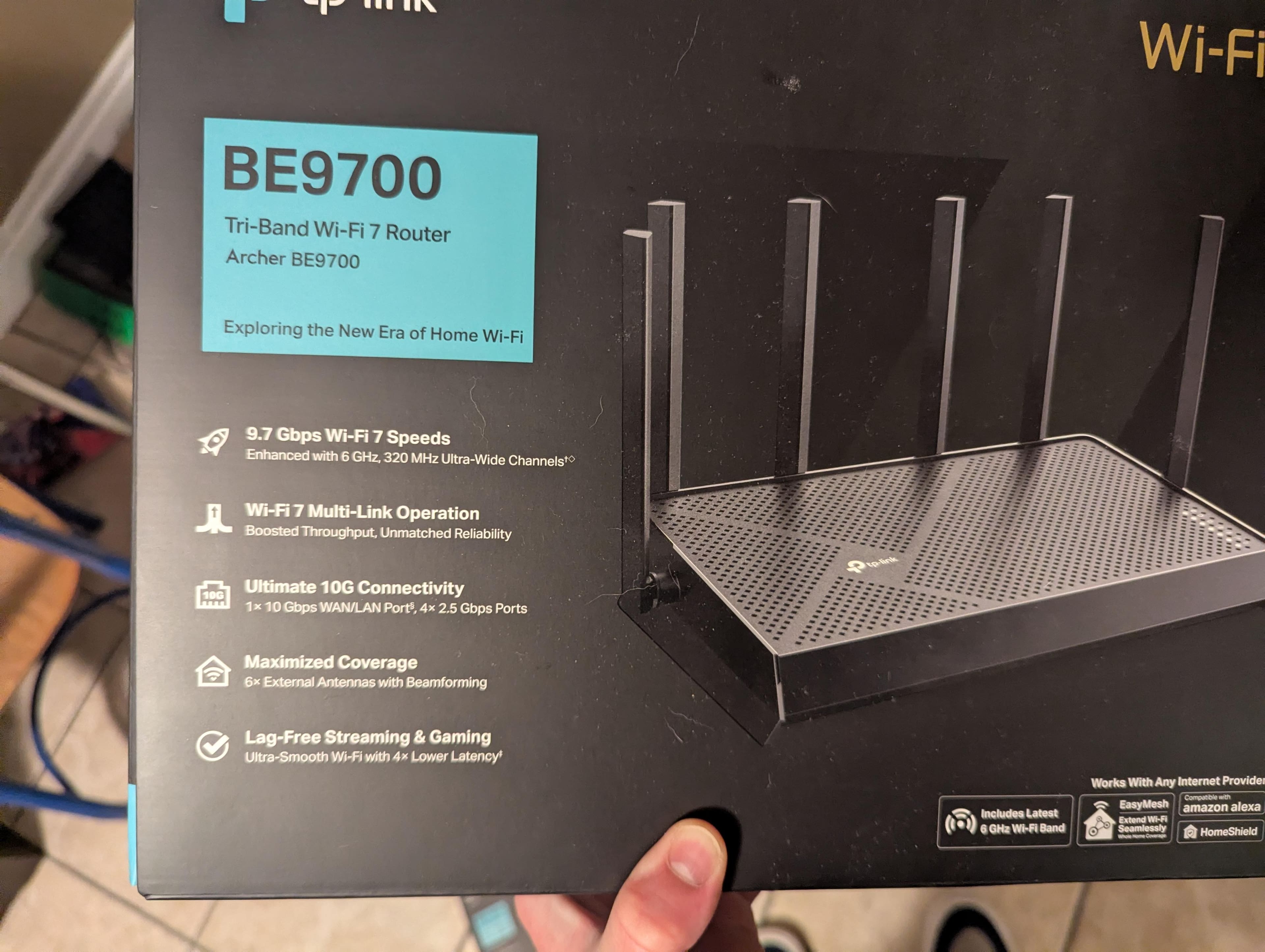 TP Link Archer BE9700 Tri Band Wi Fi 7 Router Black Archer BE9700
