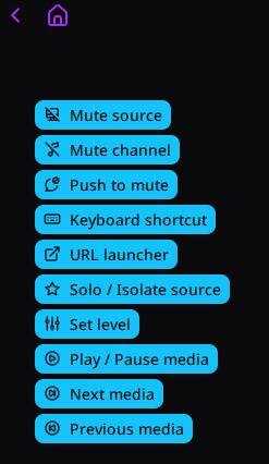 The 4 Action buttons can be mapped to multiple functions to aid you in your stream, anything from muting a channel, to start/stop a media and even opening URLs.  These 4 buttons really add value to any streaming setup., click to load a larger version