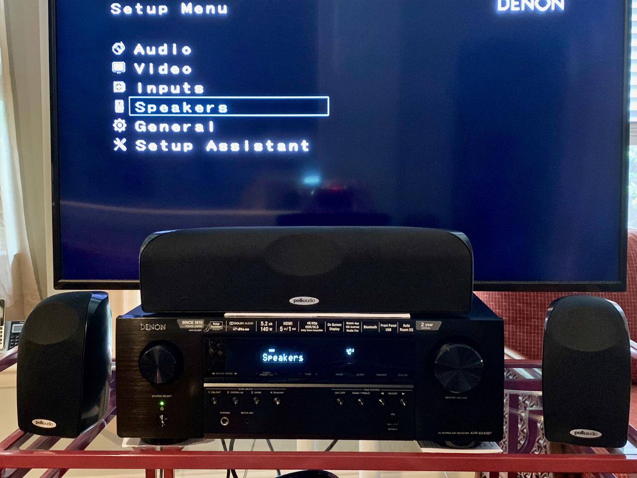 Denon Setup Screen, click to load a larger version