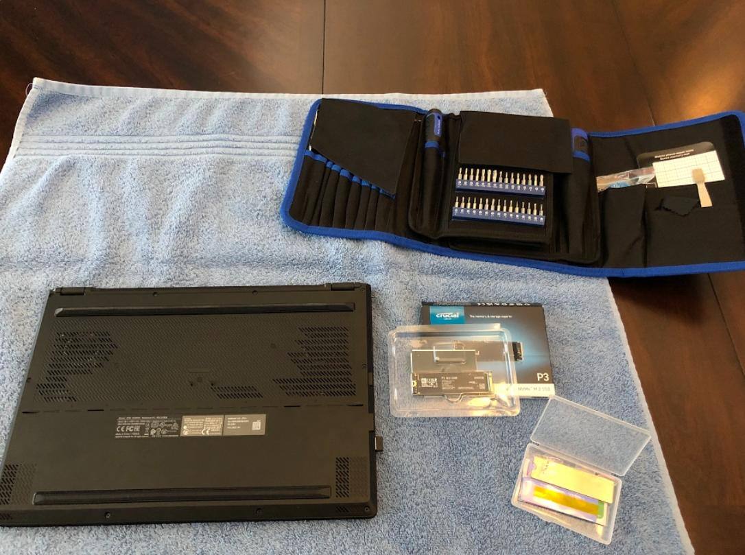 Getting ready for DIY. Inexpensive electronics tool kit and heatsink kit (copper plate and thermal pads)., click to load a larger version