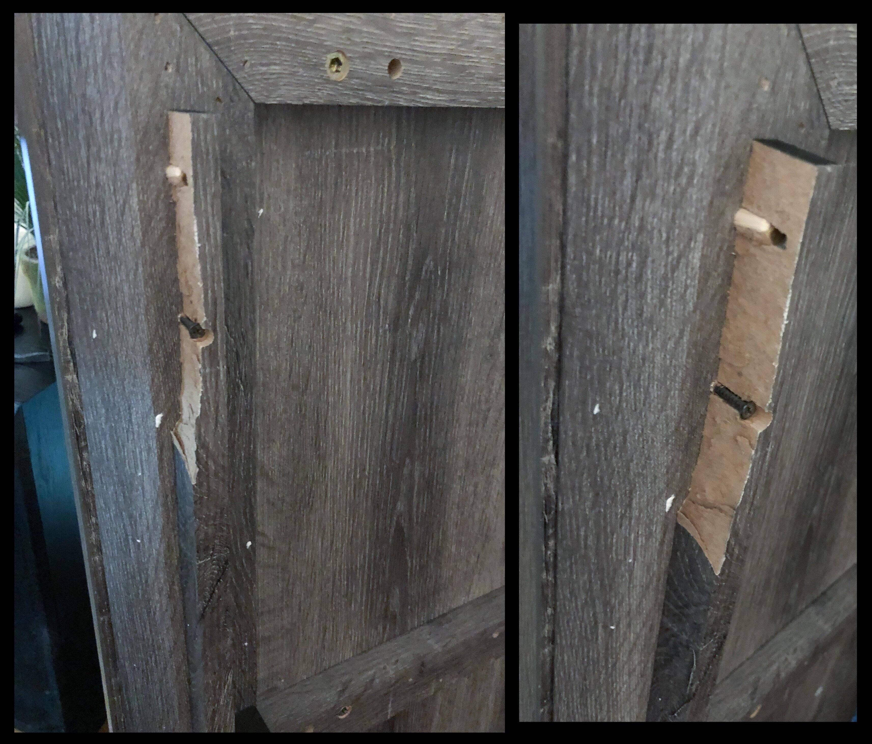 damage from top piece as it came out of the box, click to load a larger version