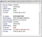 Test Results showing Failed Drive, click to load a larger version