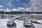April Snow By The Lake., click to load a larger version