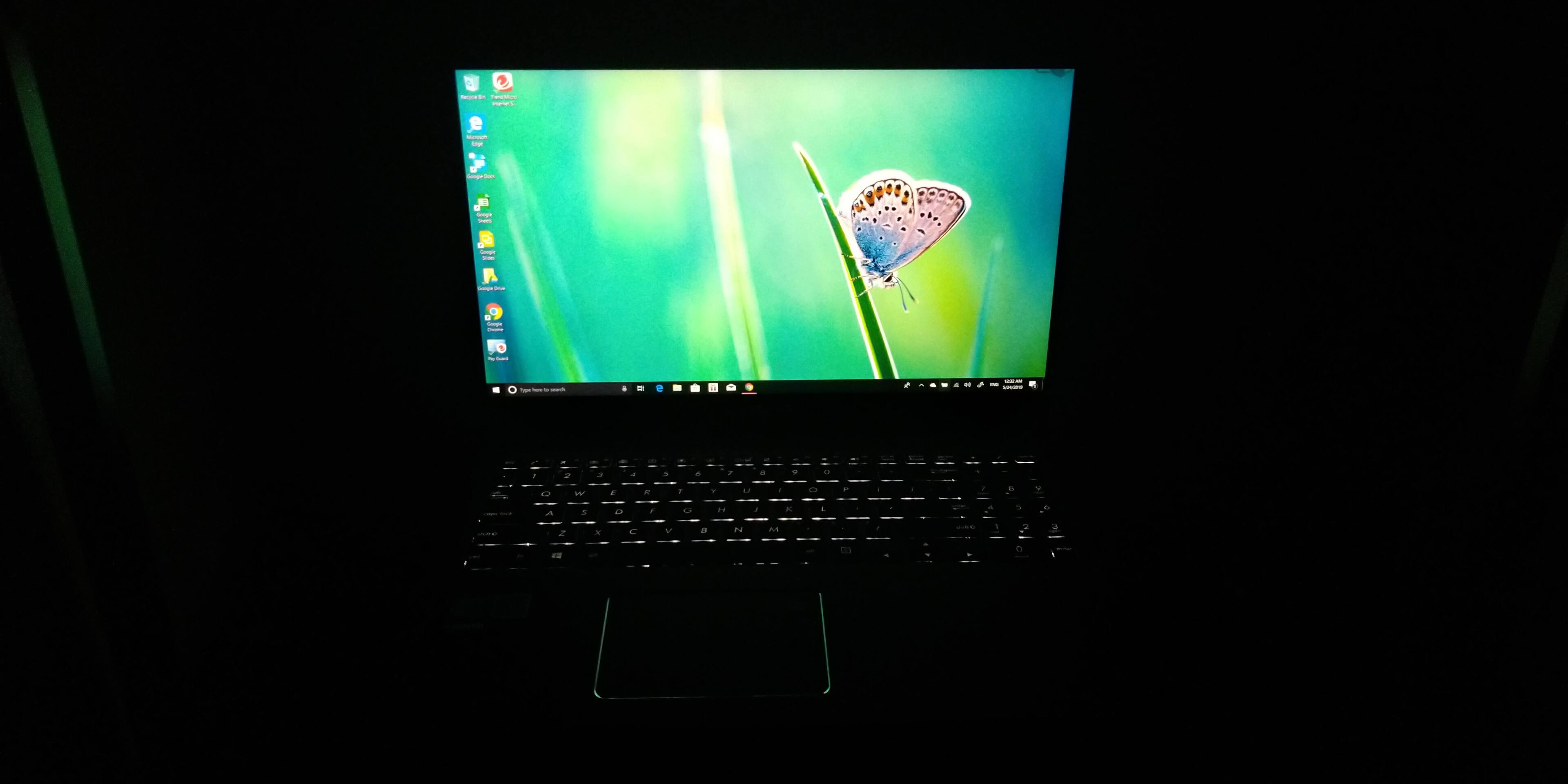 In complete dark with backlit keyboard turned up, click to load a larger version