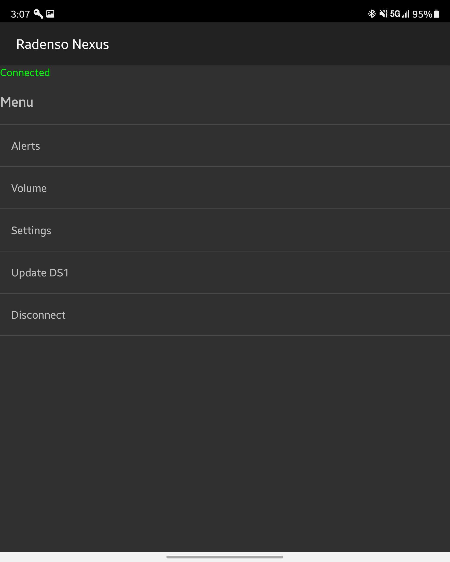 Menu in App, click to load a larger version