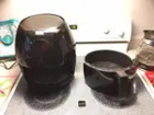 unit & basket on top of standard size stovetop, click to load a larger version