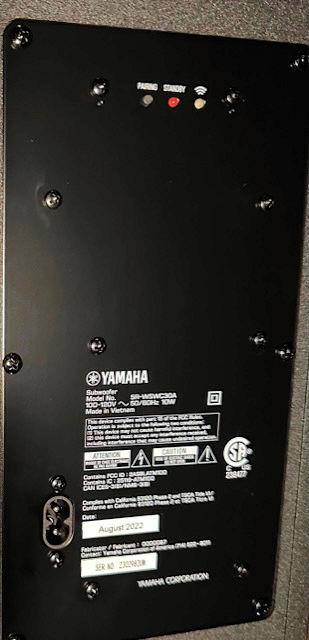 Back of Subwoofer, click to load a larger version
