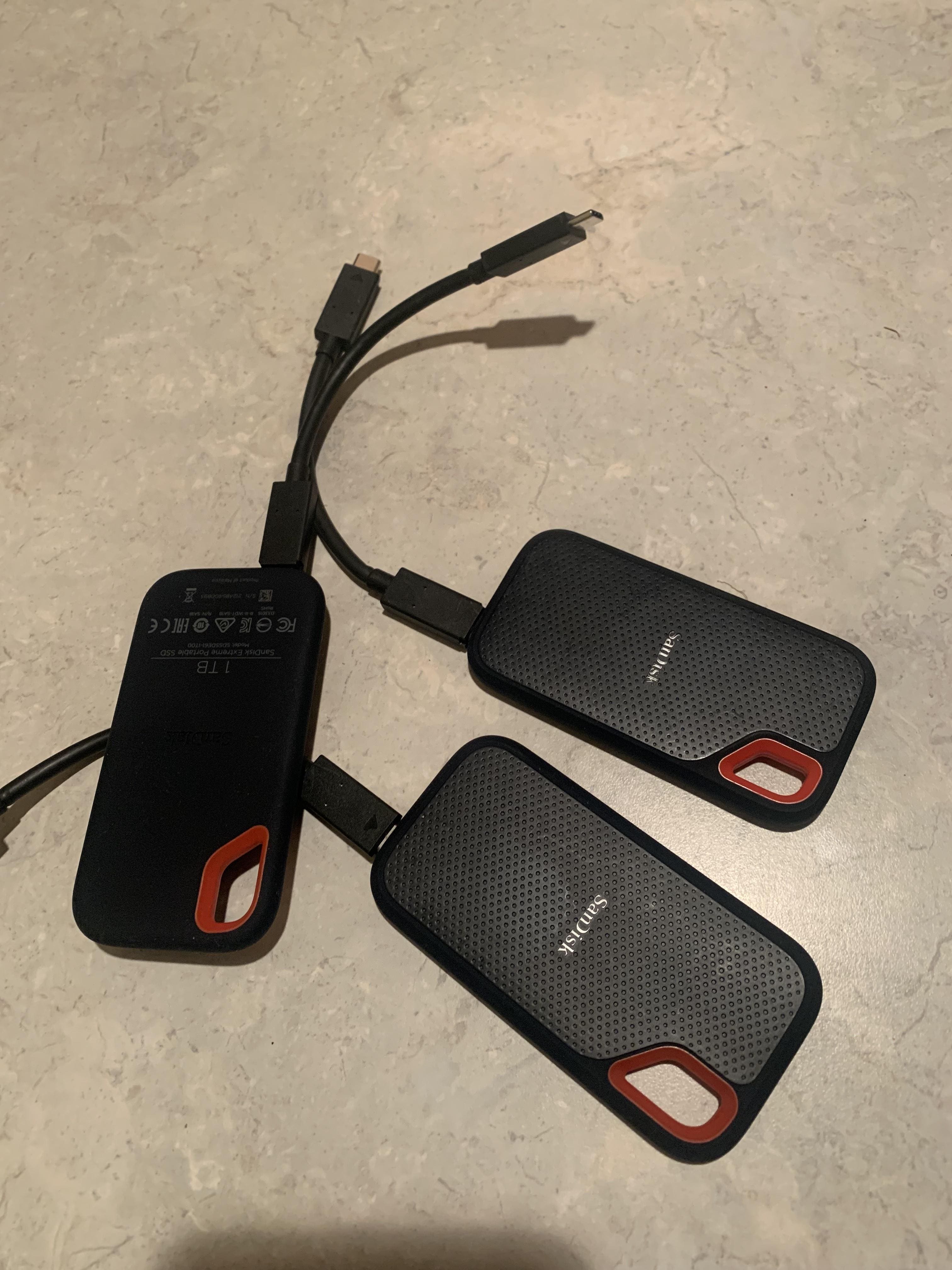 SANDISK Extreme Portable 1TB External USB C NVMe SSD Black