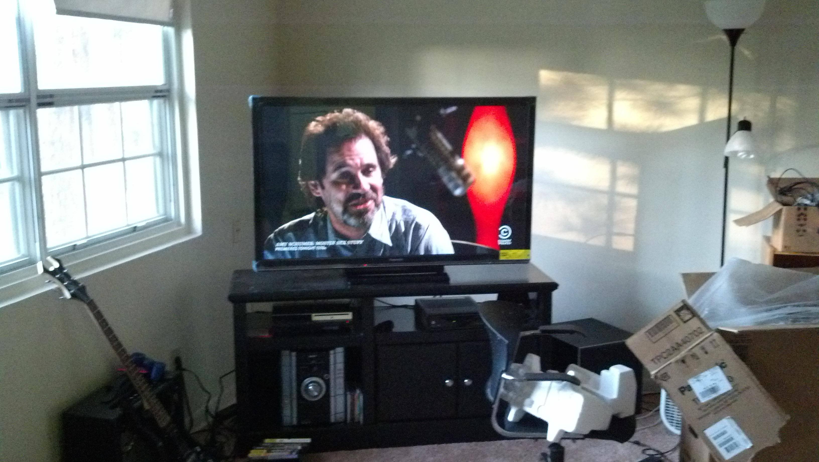 TV on the Stand (sorry for the mess we just moved in 3 days ago), click to load a larger version